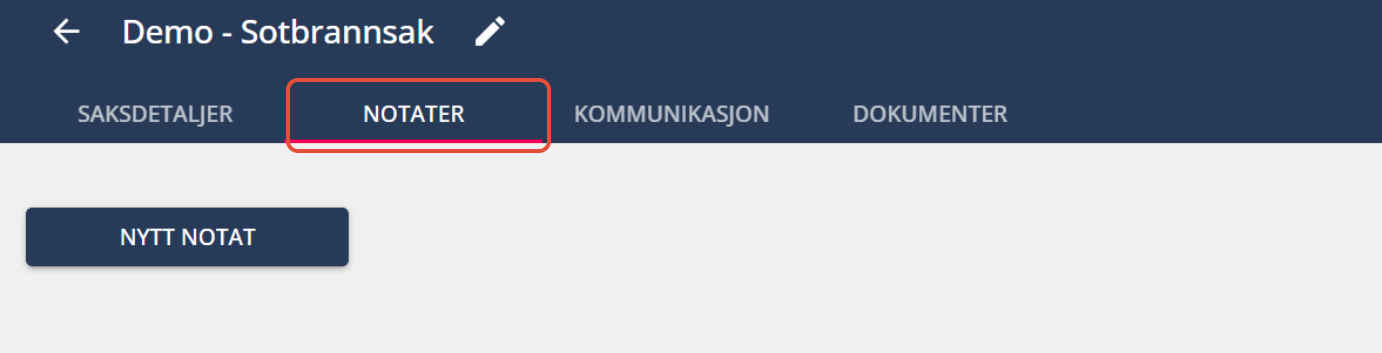 Bildetekst: Gå til fanen Notater