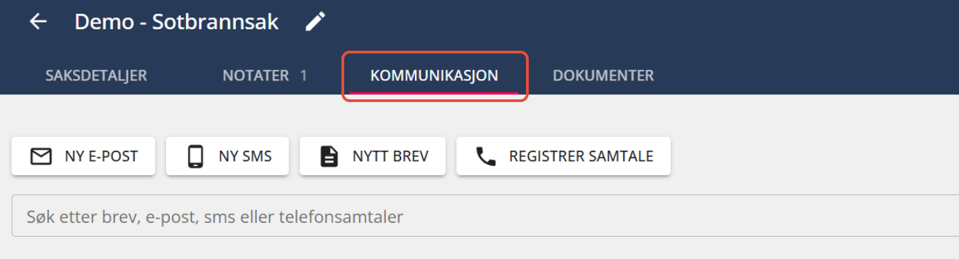 Bildetekst: Gå til fanen Kommunikasjon