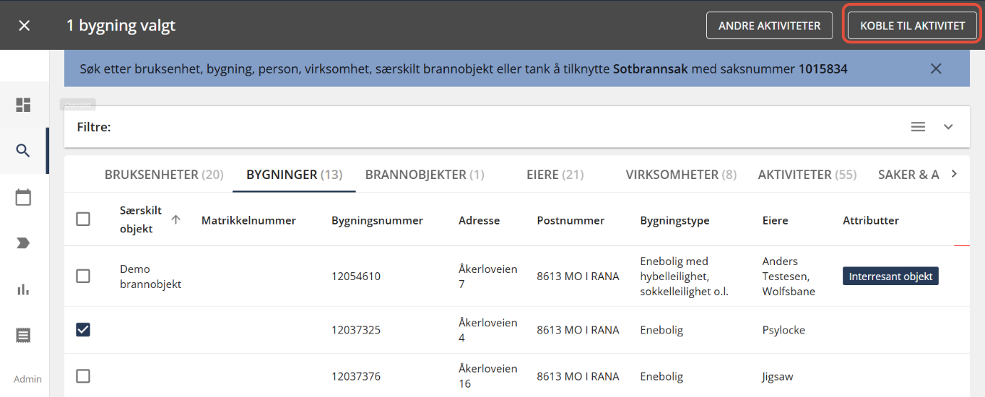 Bildetekst: Koble til aktivitet