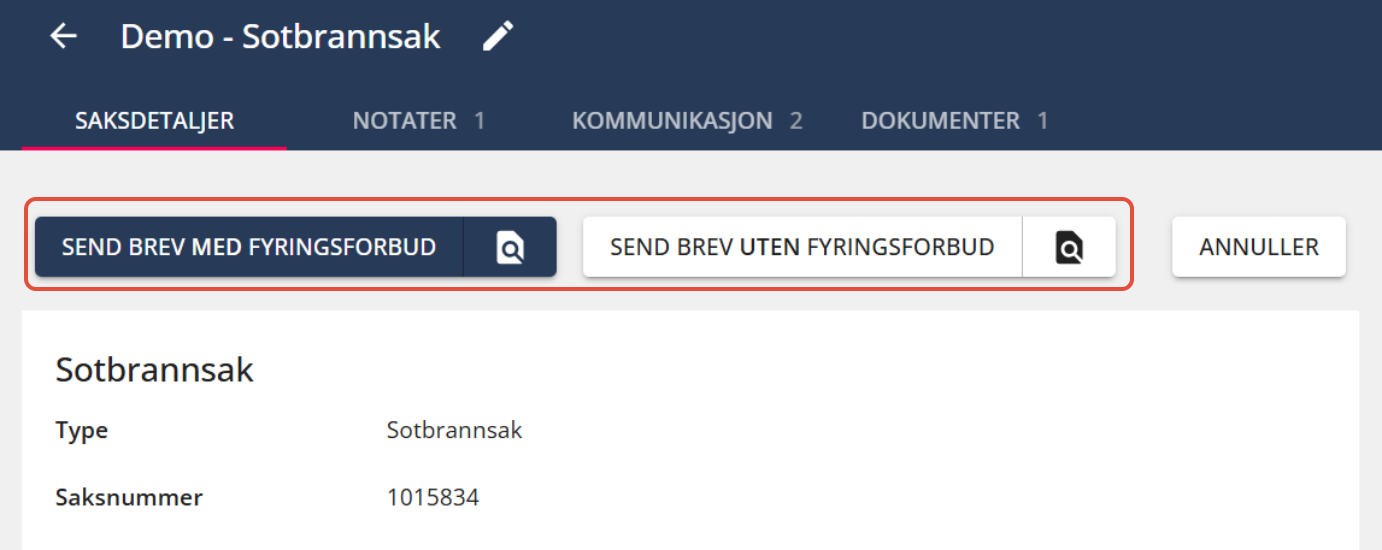 Bildetekst: Sende brev til bruker