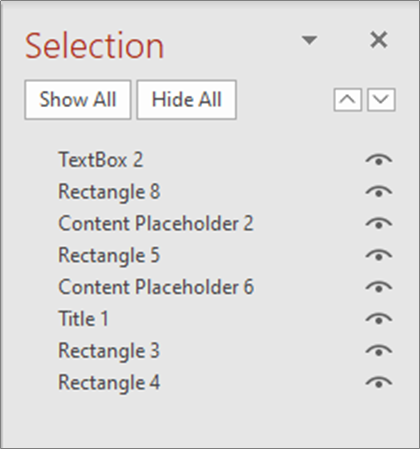 A sample selection panel with various slide components listed.