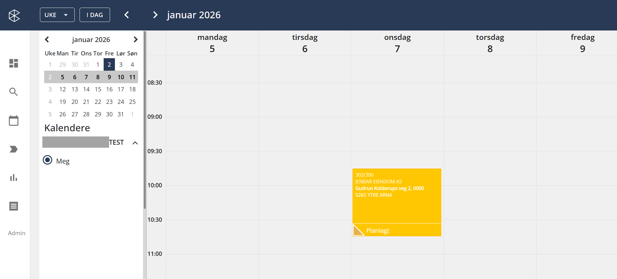 Bildetekst: Aktivitet lagt inn i kalender