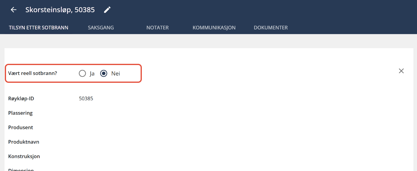Bildetekst: Sjekklistepunkt reell sotbrann