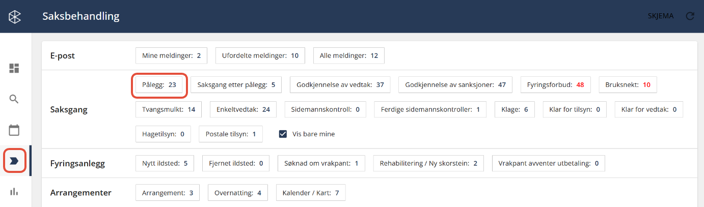 Bildetekst: Pålegg i saksbehandling