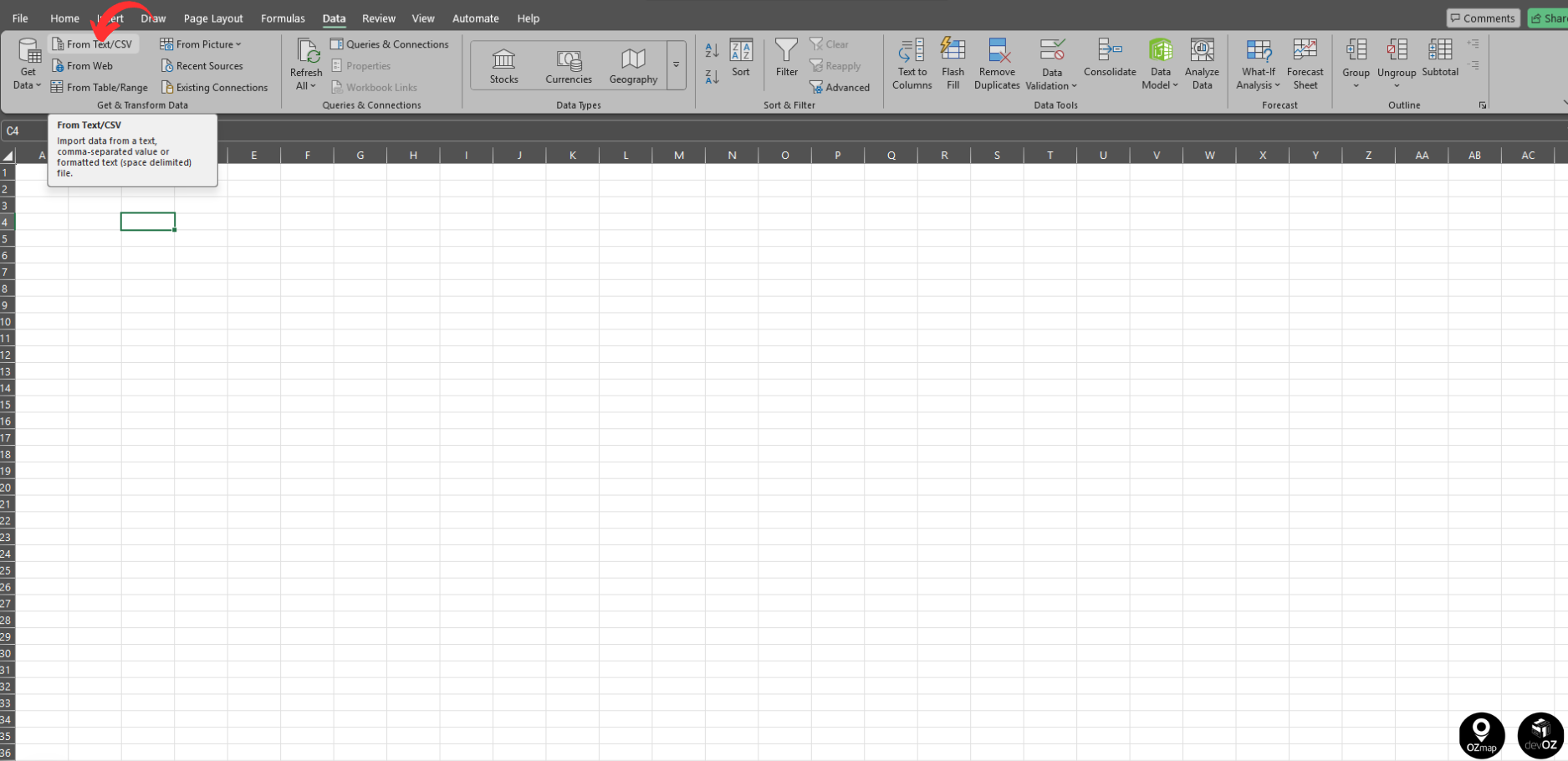 Opening a CSV in Excel