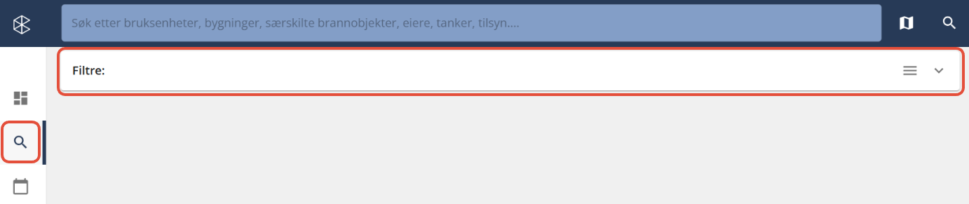 Bildetekst: Bruke filtre på søk/utvalg
