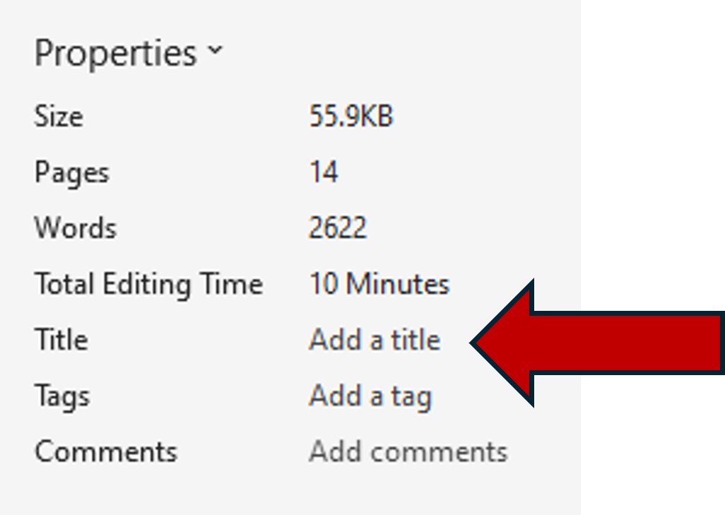 Properties: Title: Add a Title