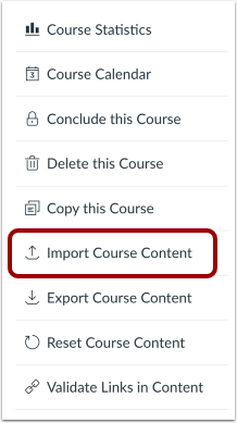 Import Content into Course