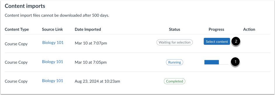 View Content Imports