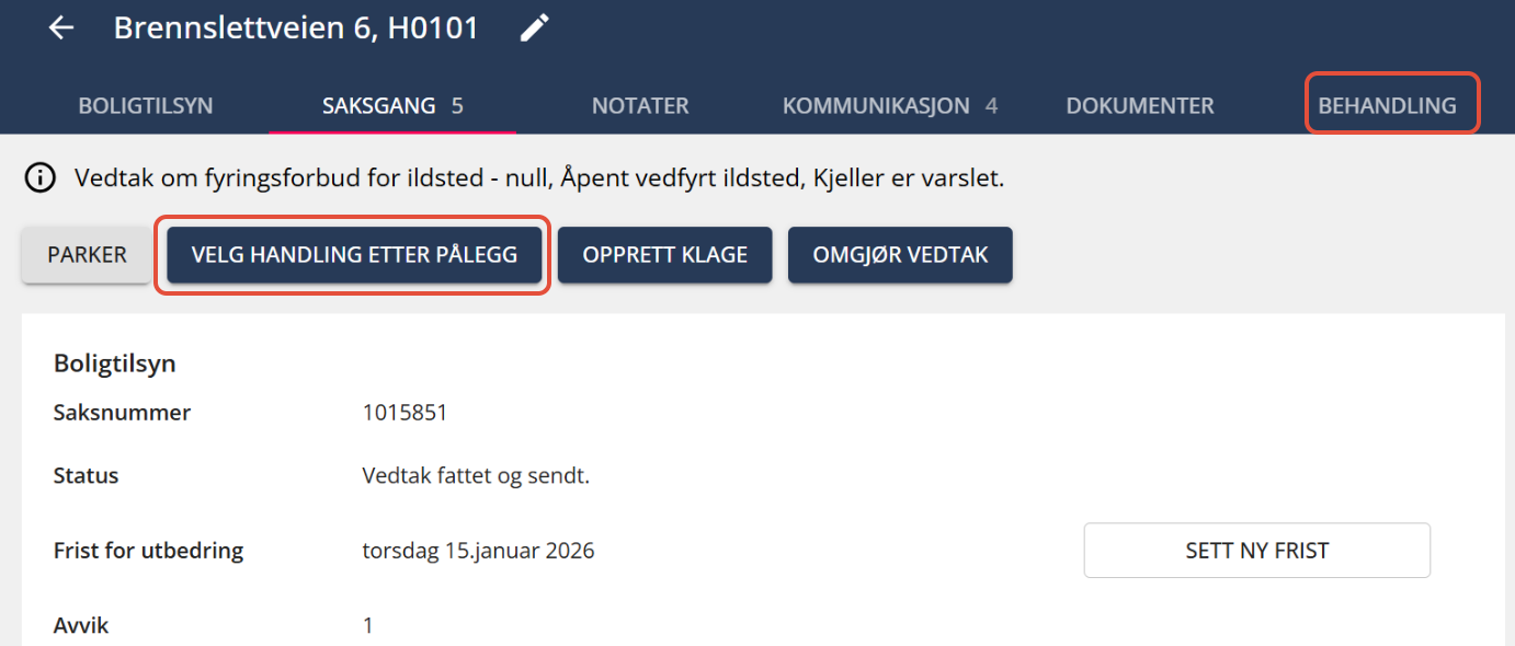 Bildetekst: Saksgang siden for saken