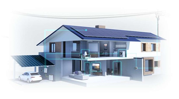 A house with solar panels 
AI-generated content may be incorrect.