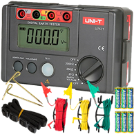 A digital earth tester with wires and wires

AI-generated content may be incorrect.