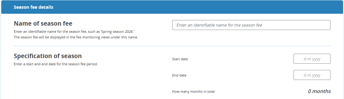 Naming the season and defining the period