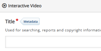 Title field for Interactive Video