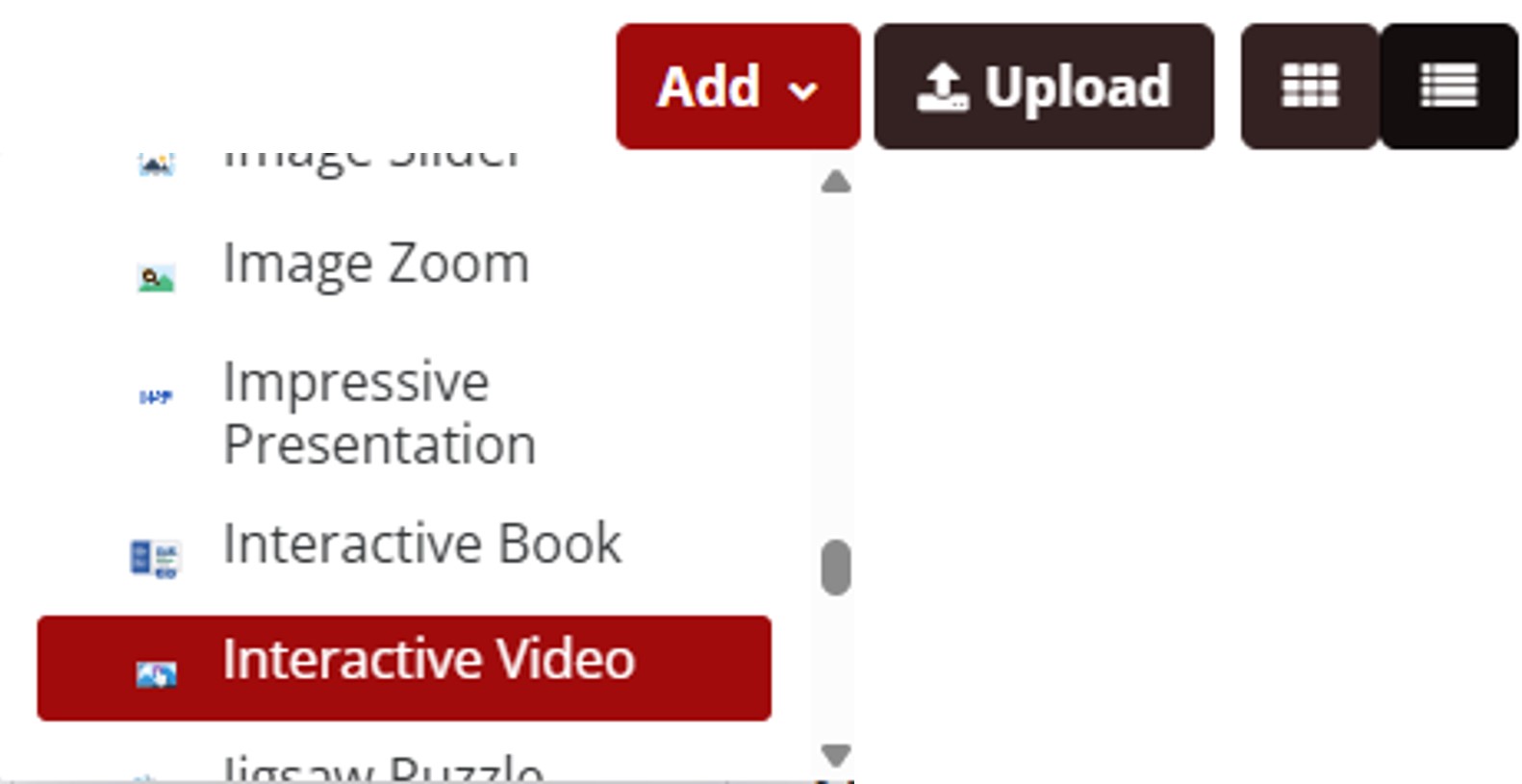 Add button, Interactive Video