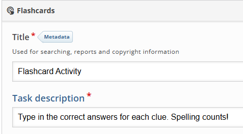 Fill in the title and task description field.