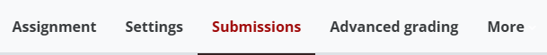 Contextual Menu with the Submissions tab selected