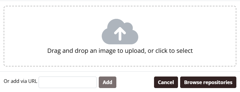 File upload dialog with ability to choose file manually or drag and drop