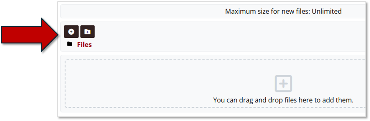 File upload area indicating the "Add" button