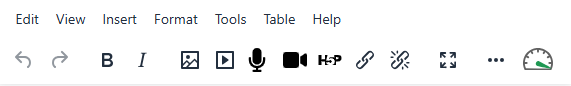 TinyMCE text editor toolbar options