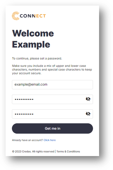 A screenshot of a login form 
Description automatically generated