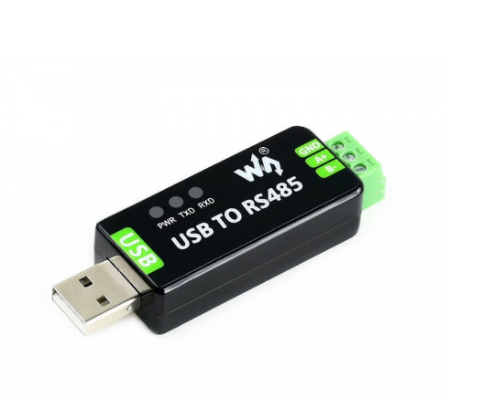 A black usb device with green connectors 
Description automatically generated
