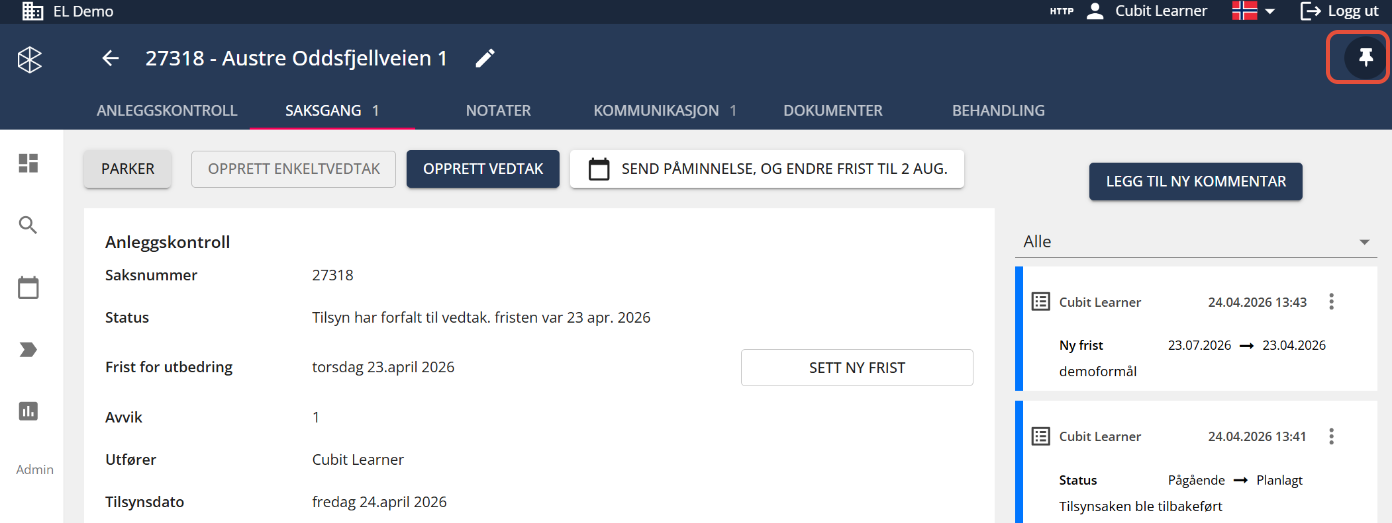 Bildetekst: Trykk på tegnestift-ikonet.