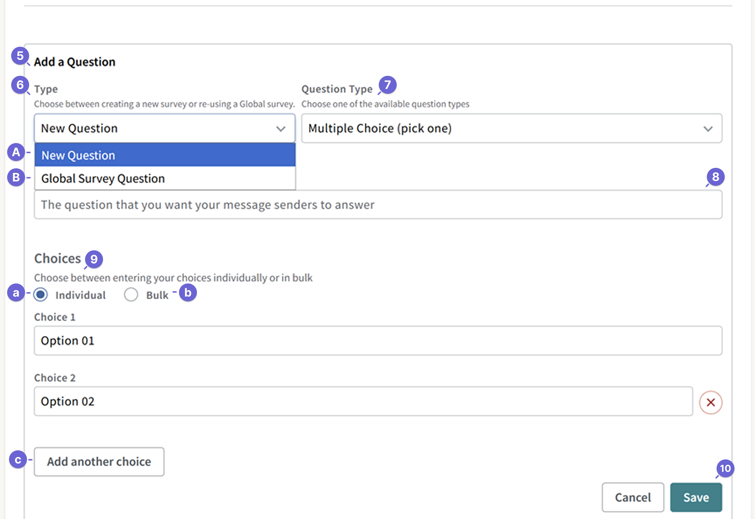 Screenshot of the Survey page within the Campaign Summary