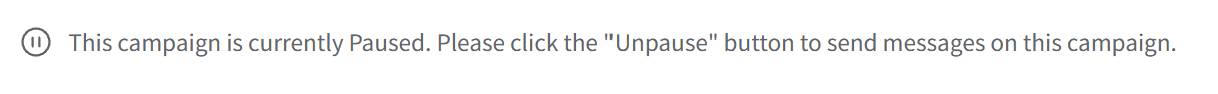 Example of a paused campaign status