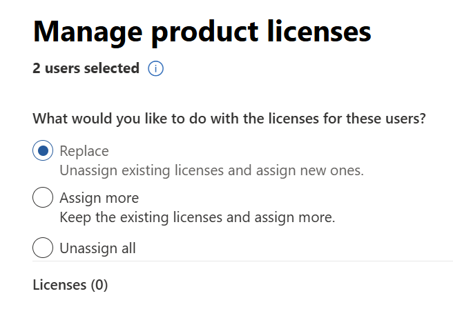 Assign licences