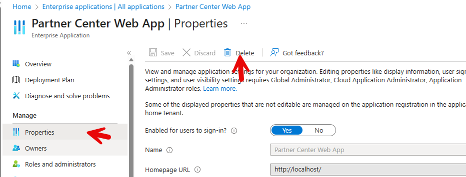 Delete Enterprise App