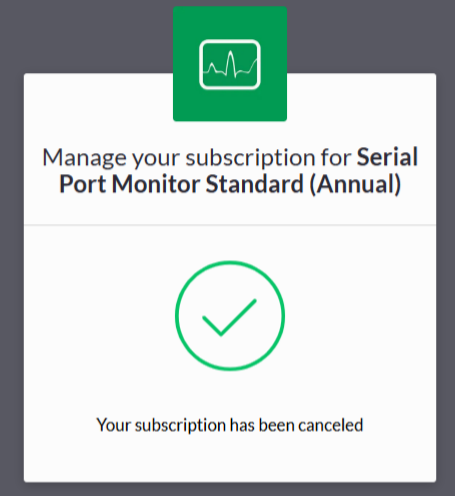 Subscription cancellation confirmation