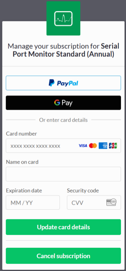 Billing information