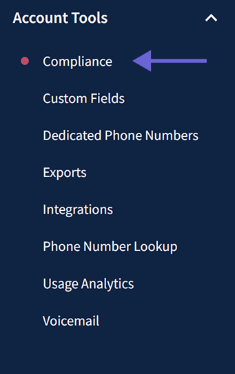 Account Tools Compliance page