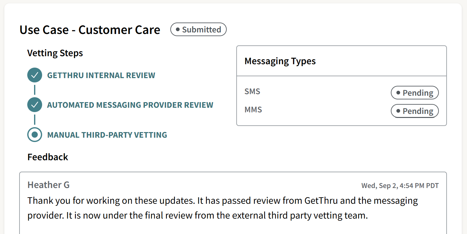 Manual vetting under review use case