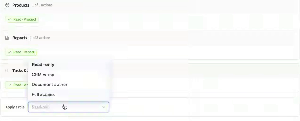Select a preset using Apply a role