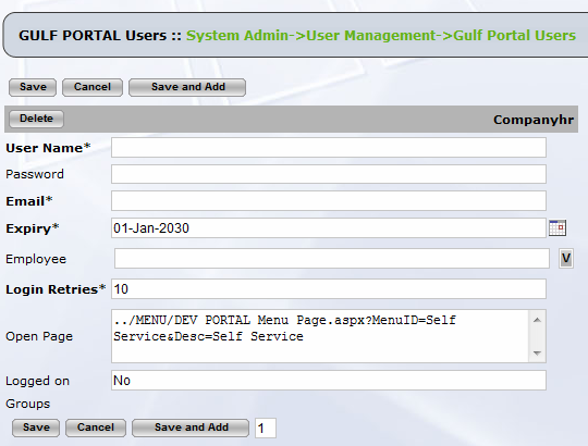 Creating a New User : Support Portal