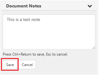 Add a note and click on Save