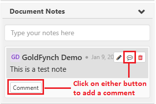 Click on the ... icon or the comment button to add a comment