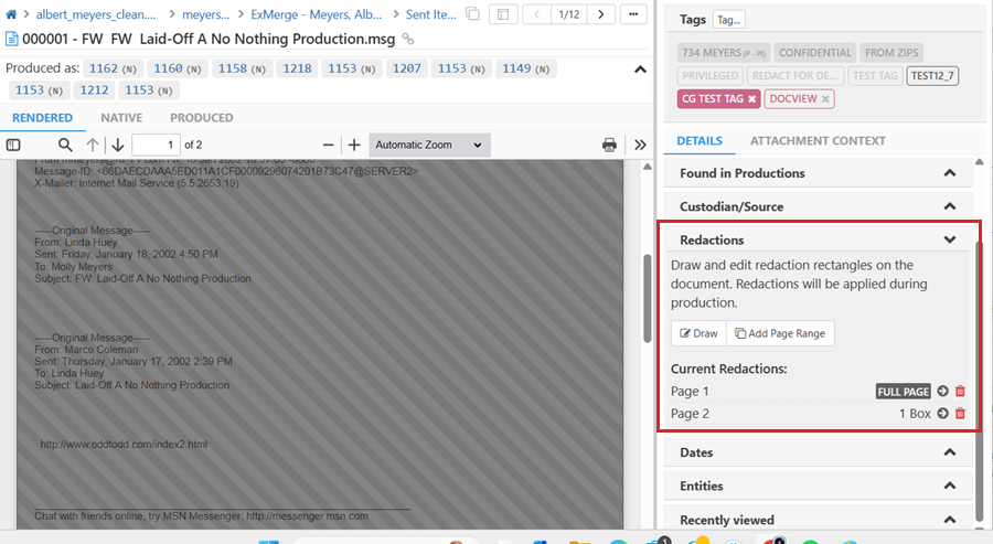 Choose one of the redaction options from the right panel