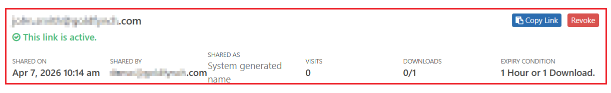 Details of the shared production will be displayed at the bottom of the screen overlay