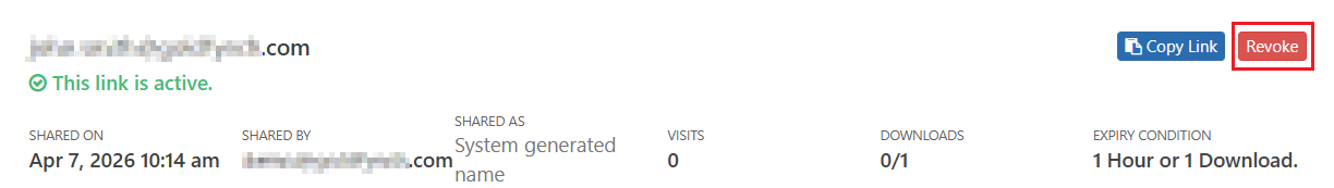 Click on revoke to revoke access to the production