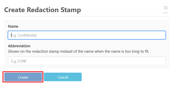 Enter a name and an abbreviation and click on 'Create'