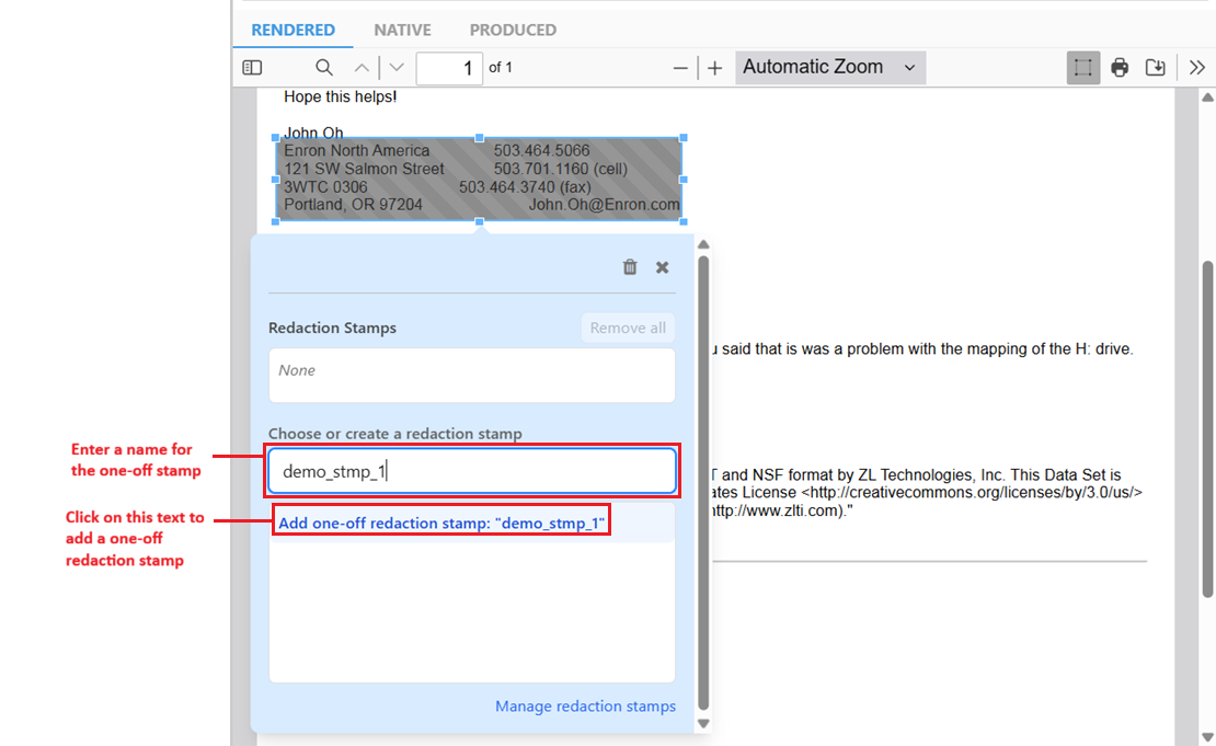 Enter a name and then click on the text in the box below to add it
