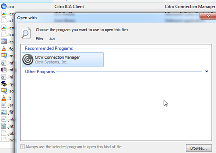 citrix manager file ica receiver connection exe opening location inc named