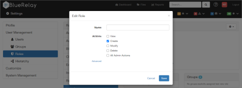 Create a Role : Blue Relay Support