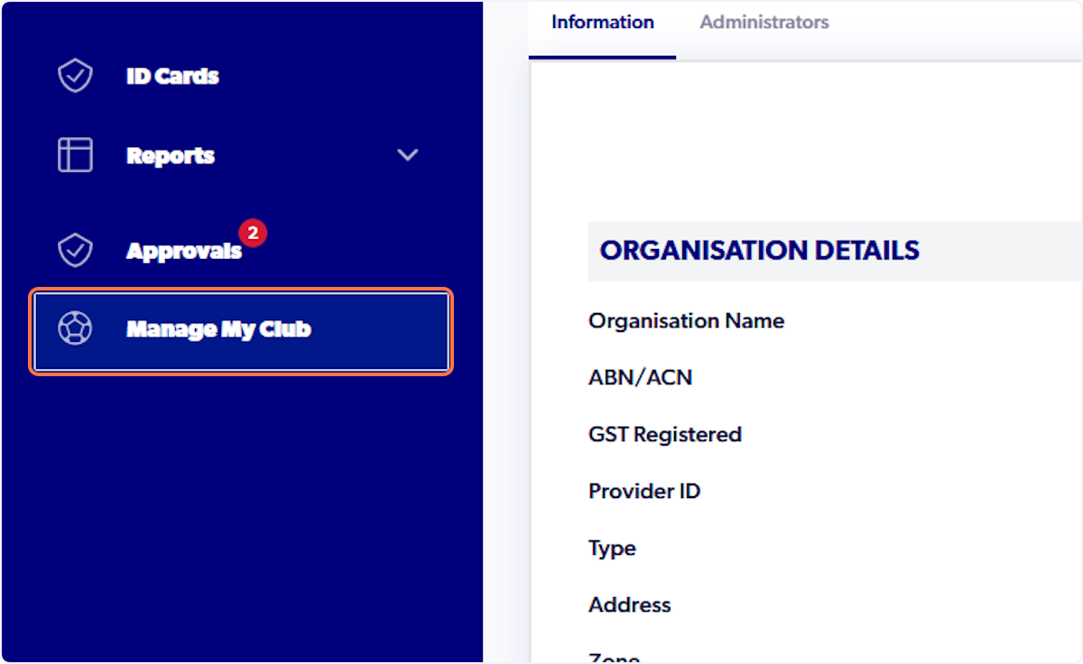 Click on Manage My Club