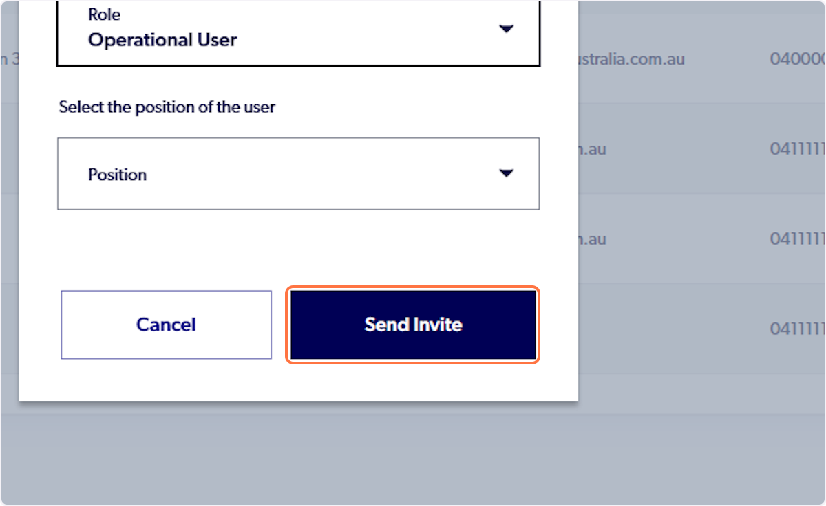 Click on Send Invite