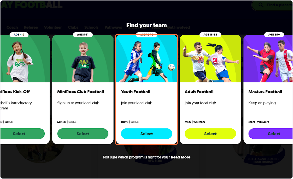 Click on AGE 12-18…