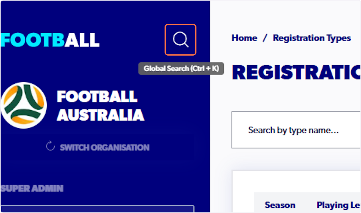 Click on Global search